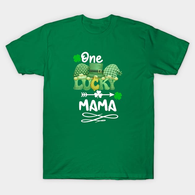 One Lucky Mama with gnomes T-Shirt by A Zee Marketing